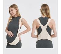 ENEN Ceinture de Grossesse Respirante, Ceinture de Maternité Confortable Réglable, Ceintures de Soutien de Hrossesse Abdominal et Dorsal, pour Tous Les Trimestres (Beige 2,XL)
