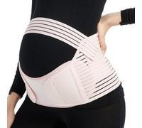 ENEN Ceinture de Grossesse Respirante, Ceinture de Maternité Confortable Réglable, Ceintures de Soutien de Hrossesse Abdominal et Dorsal, pour Tous Les Trimestres (rose,XXL)