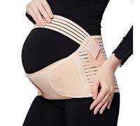 ENEN Ceinture de Grossesse Respirante, Ceinture de Maternité Confortable Réglable, Ceintures de Soutien de Hrossesse Abdominal et Dorsal, pour Tous Les Trimestres (Rose abricot,XL)
