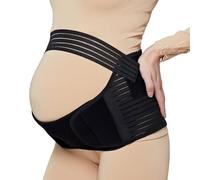 ENEN Ceinture de Grossesse Respirante, Ceinture de Maternité Confortable Réglable, Ceintures de Soutien de Hrossesse Abdominal et Dorsal, pour Tous Les Trimestres (noir,XXL)