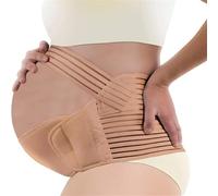 ENEN Ceinture de Grossesse Respirante Couleur Unie, Ceinture de Maternité Confortable Réglable, Ceintures de Soutien de Hrossesse Abdominal et Dorsal, pour Tous Les Trimestres (Marron,XL)