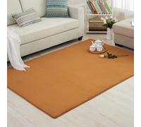 ENEN Chaud Tapis Rectangle, Couleur Unie Tapis de Salon Douce Lavable, 2025 Hiver Poil Ras Doux et Facile d'entretien D'intérieur Chambre À Coucher Antidérapant (Orange,80x160cm)