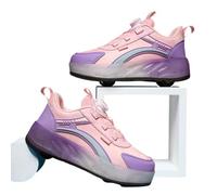 ENEN Chaussure a Roulette, Chaussures a roulettes Retractable Garçons Basket Roulette pour Enfant Fille, Roller 4 Roues Déformable Adolescents pour Intérieur Extérieur 31 EU