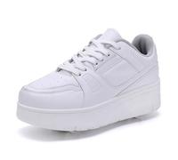 ENEN Chaussure a Roulette Mode Fille, Chaussures a roulettes Retractable Garçons, Basket Roulette Enfant, Roller 4 Roues Déformable Adolescents pour Intérieur Extérieur