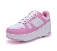 ENEN Chaussure a Roulette Mode Fille, Chaussures a roulettes Retractable Garçons, Basket Roulette Enfant, Roller 4 Roues Déformable Adolescents pour Intérieur Extérieur