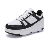 ENEN Chaussure a Roulette Mode Fille, Chaussures a roulettes Retractable Garçons, Basket Roulette Enfant, Roller 4 Roues Déformable Adolescents pour Intérieur Extérieur