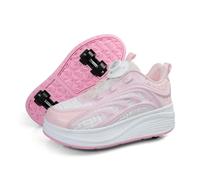 ENEN Chaussure a Roulette Mode Fille, Mode Chaussures a roulettes Retractable Garçons, Basket Roulette Enfant, Roller 4 Roues Déformable Adolescents pour Intérieur Extérieur