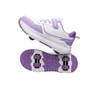 ENEN Chaussure a Roulette Mode Fille, Style de Rue Chaussures a roulettes Retractable Garçons, Basket Roulette Enfant, Roller 4 Roues Déformable Adolescents pour Intérieur Extérieur