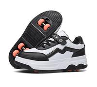 ENEN Chaussure Roller Fille, Été Basket Roller pour Enfan, 6 Räder Chaussure a Roulette Garcon Fille Garçons Roues Basket a Roulette Adolescents pour Extérieur 30-41 EU (Noir,33)