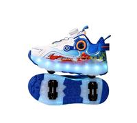 ENEN Chaussure Roller Fille, Mode Basket Roller pour Enfan LED Lumières Chaussure a Roulette Garcon Fille Garçons Roues Basket a Roulette Adolescents pour Extérieur | 29-39 EU (Bleu,33)