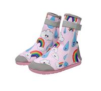 ENEN Chaussures Aquatiques Enfant Garçon Fille Chaussures de Plage Bébé Antidérapant Séchage Rapide Chaussons de Mer pour Piscine Vacances Sport Nautique (Gouttes de pluie,31)