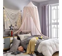 ENEN Ciel de Lit Bébé Enfants Filles Moustiquaire Dôme Lit à Baldaquin Princesse Nordique Tente de Lit Rideau à Suspendre, Décoration pour Chambre d'enfant, Jeu et Lecture (Rose Clair)