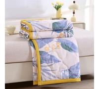 ENEN Dessus de Lit Matelassé, Couvre Lit Matelassé en Microfibre Douce Couverture Jeté Été Imprimé Réversible Respirant Confortable Doux pour Chambre, 1/2 Personne (Feuille Violet A,200x230cm)