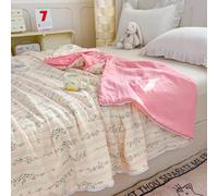 ENEN Dessus de Lit Matelassé, Couvre Lit Matelassé en Microfibre Douce Couverture Jeté Été Réversible Respirant Confortable Doux pour Chambre, 1/2 Personne (Floral A,200x230cm)