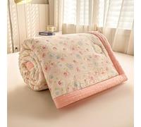 ENEN Dessus de Lit Matelassé, Couvre Lit Matelassé en Microfibre Douce Couverture Jeté Été Réversible Dessin Animé Respirant Confortable Doux pour Chambre, 1/2 Personne (Floral,150x200cm)