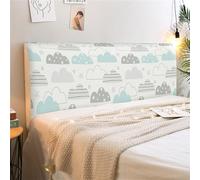 ENEN Enfants Housse de Tête de Lit Extensible, Couverture de Tête de Lit Anti-Poussière Stretch Doux Protecteur pour Tête de Lit pour Lits Simples Doubles King Size (Nuage,160cm)