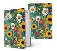 ENEN Étuis pour Kindle 6.8" 7", Coque pour Kindle Étui de Protection avec Support et Dragonne Housse Folio Motif Tournesol 3D Compatible Liseuse 6.8" 7" Protection Universel (Peinture à l'huile)