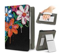 ENEN Étuis pour Kindle 6.8" 7", Coque pour Kindle Étui de Protection avec Support et Dragonne Housse Folio Motif Fleur 3D Compatible Liseuse 6.8" 7" Protection Universel (Peinture à l'huile A)