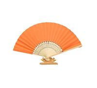 ENEN Éventail Lot of 5/10, Eventail Mariage, Evantaille à Main Portables, Eventail Japonais Poche Pliante Demoiselles Cadeaux Mariage Fête Decorer Danse Fête Décoration (Lot de 10,Orange)