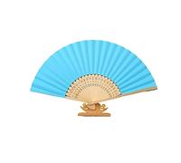 ENEN Éventail Lot of 5/10, Eventail Mariage, Evantaille à Main Portables, Eventail Japonais Poche Pliante Demoiselles Cadeaux Mariage Fête Decorer Danse Fête Décoration (Lot de 10,Bleu Ciel)