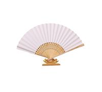 ENEN Éventail Lot of 5/10, Eventail Mariage, Evantaille à Main Portables, Eventail Japonais Poche Pliante Demoiselles Cadeaux Mariage Fête Decorer Danse Fête Décoration (Lot de 10,Blanc)