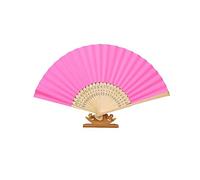 ENEN Éventail Lot of 5/10, Eventail Mariage, Evantaille à Main Portables, Eventail Japonais Poche Pliante Demoiselles Cadeaux Mariage Fête Decorer Danse Fête Décoration (Lot de 10,Rose)
