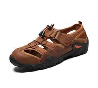 ENEN Hommes Sandales d'été Chaussures de Randonnée, Confortable Antidérapante Chaussures de Randonnée Plage Orteils Fermé Léger Sportives Décontractées Marche (YS-5 Braun,40)