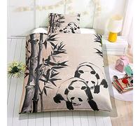 ENEN Housse de Couette Enfant, 3D Panda Parure de Lit Enfant, Housse de Couette + 1/2 Taie d'oreiller, Microfibre, Housse Couette Ado Garçon Fille (140x200cm,Panda Peinture lavis d'encre)