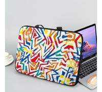 ENEN Impression de Géométrie Sacoche pour Ordinateur Portable Porte-Documents Sacs À Main, Sac D'ordinateur Portable pour 13 "15.6" Ordinateur Portable Sac de Travail (10 Pouce,Rouge-Orange)
