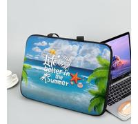 ENEN Impression de Plage Sacoche pour Ordinateur Portable Porte-Documents Sacs À Main, Sac D'ordinateur Portable pour 13 "15.6" Ordinateur Portable Sac de Travail (10 Pouce,Océan)