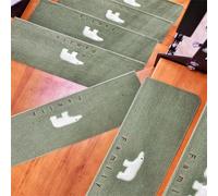 ENEN Marchettes d'Escalier Adhesive, Tapis Marchettes d'Escalier Antidérapant Autocollante Moquette de Marches pour Personnes âgées, Enfants et Chiens (2pcs,Vert (55x22x4,5cm))