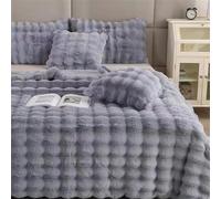 ENEN Microfibre Plaid Couverture Polaire, Couverture Peluche Bulle Doux Moelleux et Chaude pour Le Voyage Canapé Lit Chambre à Coucher All-Season (120x200cm,Gris Clair)