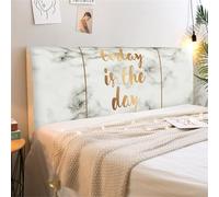 ENEN Mode Universelle Housse de Tête de Lit Extensible Couverture de Tête de Lit Anti-Poussière Protecteur Antipoussière pour Lits Simples Doubles King Size (160cm,marbre Gris)