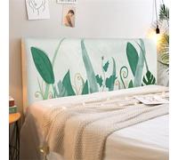 ENEN Mode Universelle Housse de Tête de Lit Extensible Couverture de Tête de Lit Anti-Poussière Protecteur Antipoussière pour Lits Simples Doubles King Size (180cm,Plante à Feuilles)