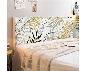 ENEN Mode Universelle Housse de Tête de Lit Extensible Couverture de Tête de Lit Anti-Poussière Protecteur Antipoussière pour Lits Simples Doubles King Size (150cm,Feuille d'or)