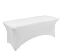 ENEN Nappe Extensible Rectangulaire Nappe de Table Elastique en Spandex, Couverture de Table Pliante, Lavable et Infroissable Machine, pour Cocktail Bar Mariage Fêtes (Blanc 2,120x58x76cm)