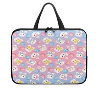 ENEN Sacoche pour Ordinateur Imprimé Lapin, Portable Porte-Documents Sacs à Main Imperméable, Sac D'ordinateur Portable pour 10-17 Pouce Ordinateur Portable (13’’,Dégradé Rose)