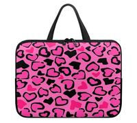 ENEN Sacoche pour Ordinateur Imprimés Léopards, Portable Porte-Documents Sacs à Main Imperméable, Sac D'ordinateur Portable pour 10-17'' Ordinateur Portable (17’’,Rouge Rosé)