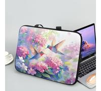 ENEN Sacoche pour Ordinateur Portable Porte-Documents Sacs À Main, 3D Colibri Sac D'ordinateur Portable pour Ordinateur Portable Sac de Travail (12 Pouce,Fleur Rose)