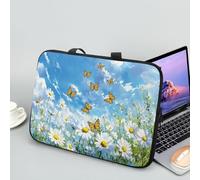 ENEN Sacoche pour Ordinateur Portable Porte-Documents Sacs À Main, 3D Papillon Sac D'ordinateur Portable pour Ordinateur Portable Sac de Travail (17 Pouce,Marguerite)