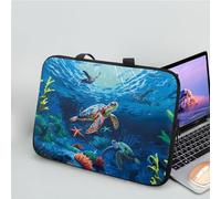 ENEN Sacoche pour Ordinateur Portable Porte-Documents Sacs À Main, 3D Tortue de mer Sac D'ordinateur Portable pour Ordinateur Portable Sac de Travail (15 Pouce,Océan)