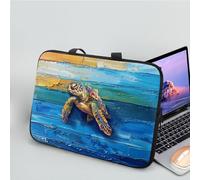 ENEN Sacoche pour Ordinateur Portable Porte-Documents Sacs À Main, 3D Tortue de mer Sac D'ordinateur Portable pour Ordinateur Portable Sac de Travail (15 Pouce,Bleu)