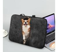 ENEN Sacoche pour Ordinateur Portable Porte-Documents Sacs À Main, Gris Impression de Chien Sac D'ordinateur Portable pour Ordinateur Portable Sac de Travail (10 Pouce,Chien 9)