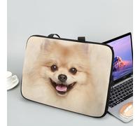 ENEN Sacoche pour Ordinateur Portable Porte-Documents Sacs À Main, Impression de Chat Chien Sac D'ordinateur Portable pour Ordinateur Portable Sac de Travail (10 Pouce,Chien Kaki)