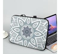 ENEN Sacoche pour Ordinateur Portable Porte-Documents Sacs À Main, Impression de Mandalas Sac D'ordinateur Portable pour 13 "15.6" Ordinateur Portable Sac de Travail (12 Pouce,Gris)