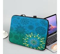 ENEN Sacoche pour Ordinateur Portable Porte-Documents Sacs À Main, Impression de Mandalas Sac D'ordinateur Portable pour 13 "15.6" Ordinateur Portable Sac de Travail (12 Pouce,Bleu Vert)