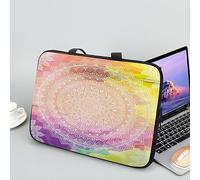 ENEN Sacoche pour Ordinateur Portable Porte-Documents Sacs À Main, Impression de Mandalas Sac D'ordinateur Portable pour 13 "15.6" Ordinateur Portable Sac de Travail (17 Pouce,Jaune)