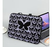 ENEN Sacoche pour Ordinateur Portable Porte-Documents Sacs À Main, Impression de Papillon Sac D'ordinateur Portable pour Ordinateur Portable Sac de Travail (Noir,12 Pouce)