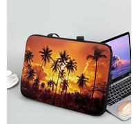 ENEN Sacoche pour Ordinateur Portable Porte-Documents Sacs À Main, Impression de Plage Sac D'ordinateur Portable pour 13 "15.6" Ordinateur Portable Sac de Travail (Orange,13 Pouce)