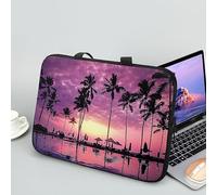 ENEN Sacoche pour Ordinateur Portable Porte-Documents Sacs À Main, Impression de Plage Sac D'ordinateur Portable pour 13 "15.6" Ordinateur Portable Sac de Travail (Violet,12 Pouce)